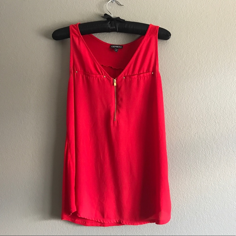 Red Front Zip Hudson Tank